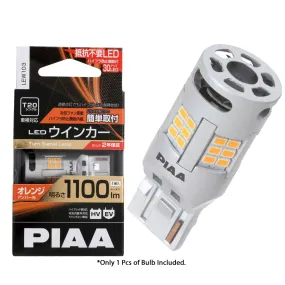 [ T20 / S25 Socket ] PIAA LED Turn Signal Bulb Amber 1100LM 12v 21w - Build in Resist Series