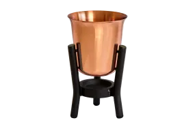 100% Copper Champagne Cooler with Matt Black Stand