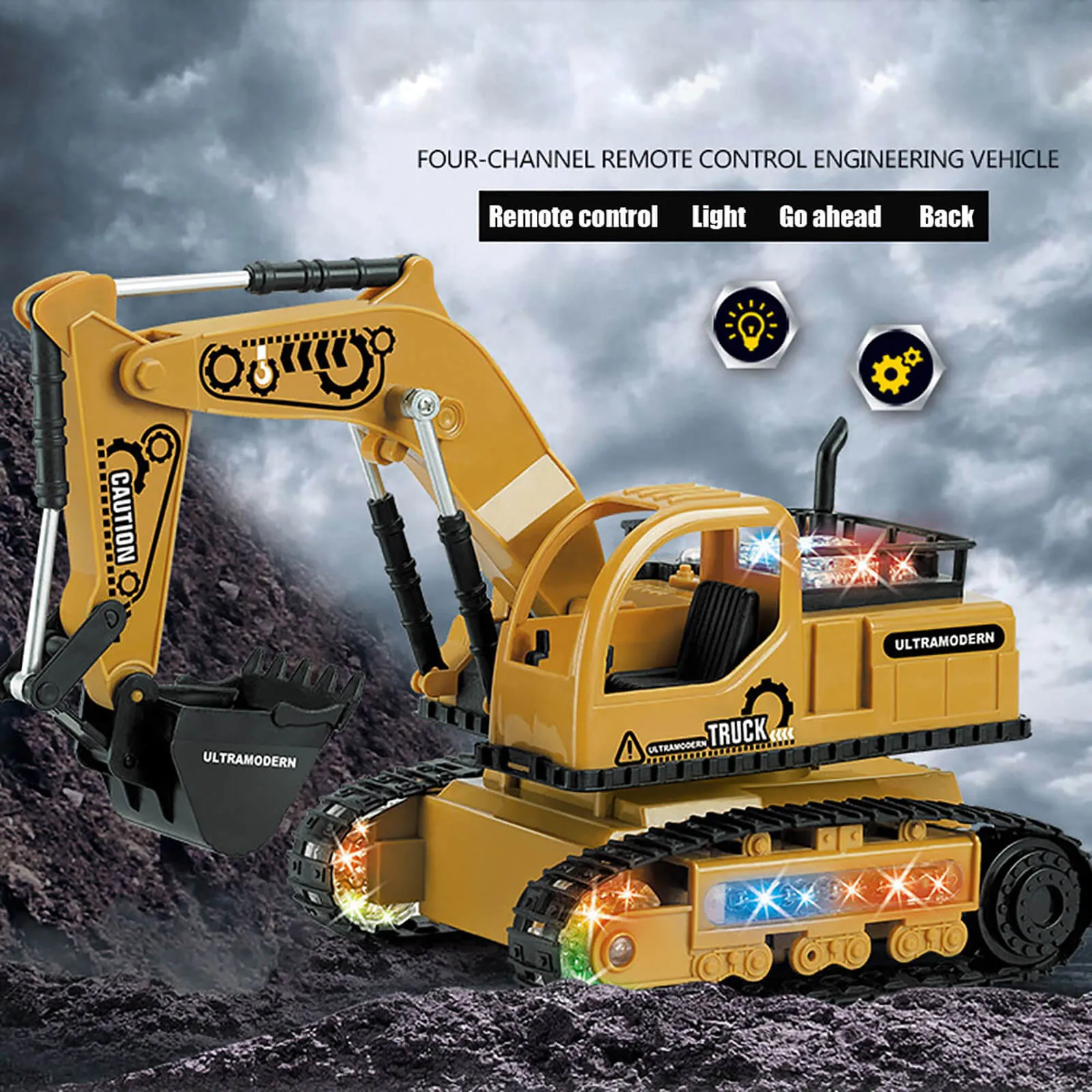 1:24 4CH RC Engineering Car Full Function Excavator Bulldozer Tractor Dump Truck Construction Vehicle