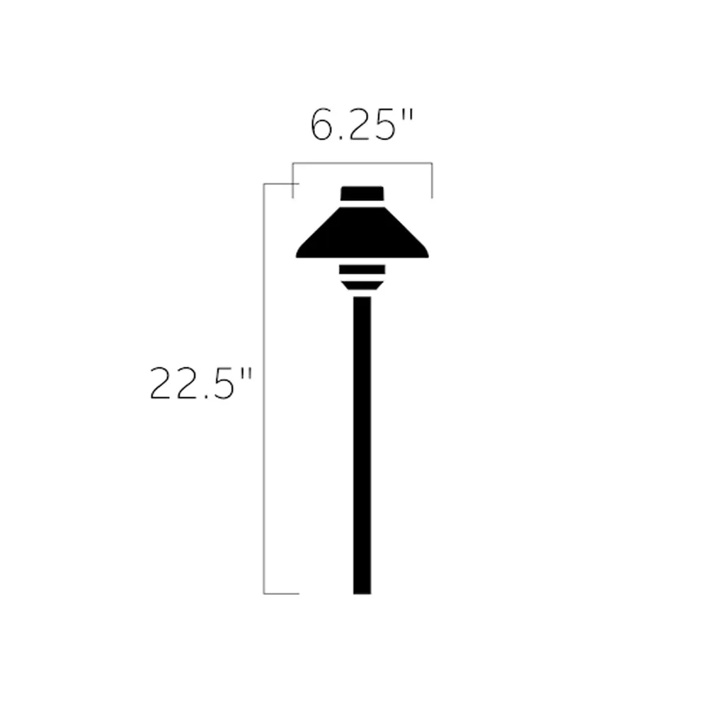 12V Stepped Dome path and Spread Light 2700K Aluminum Black