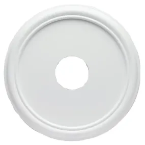 16-Inch Smooth Plastic Medallion, White Finish