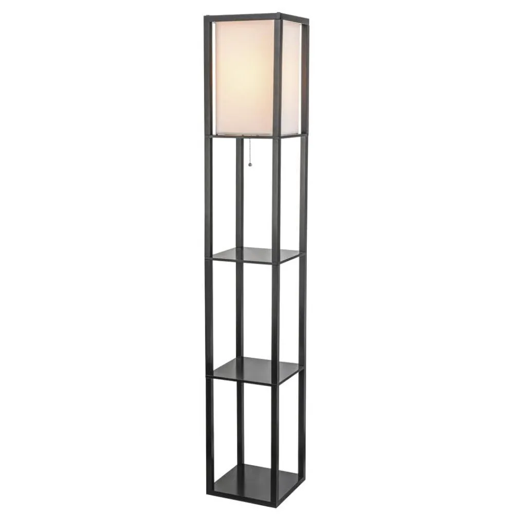 160CM Black Floor Lamp Shelf w/ Storage & Vintage Switch Ekkio