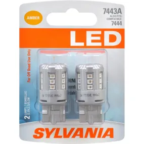 2-PK SYLVANIA 7443 T20 Amber LED Automotive Bulb