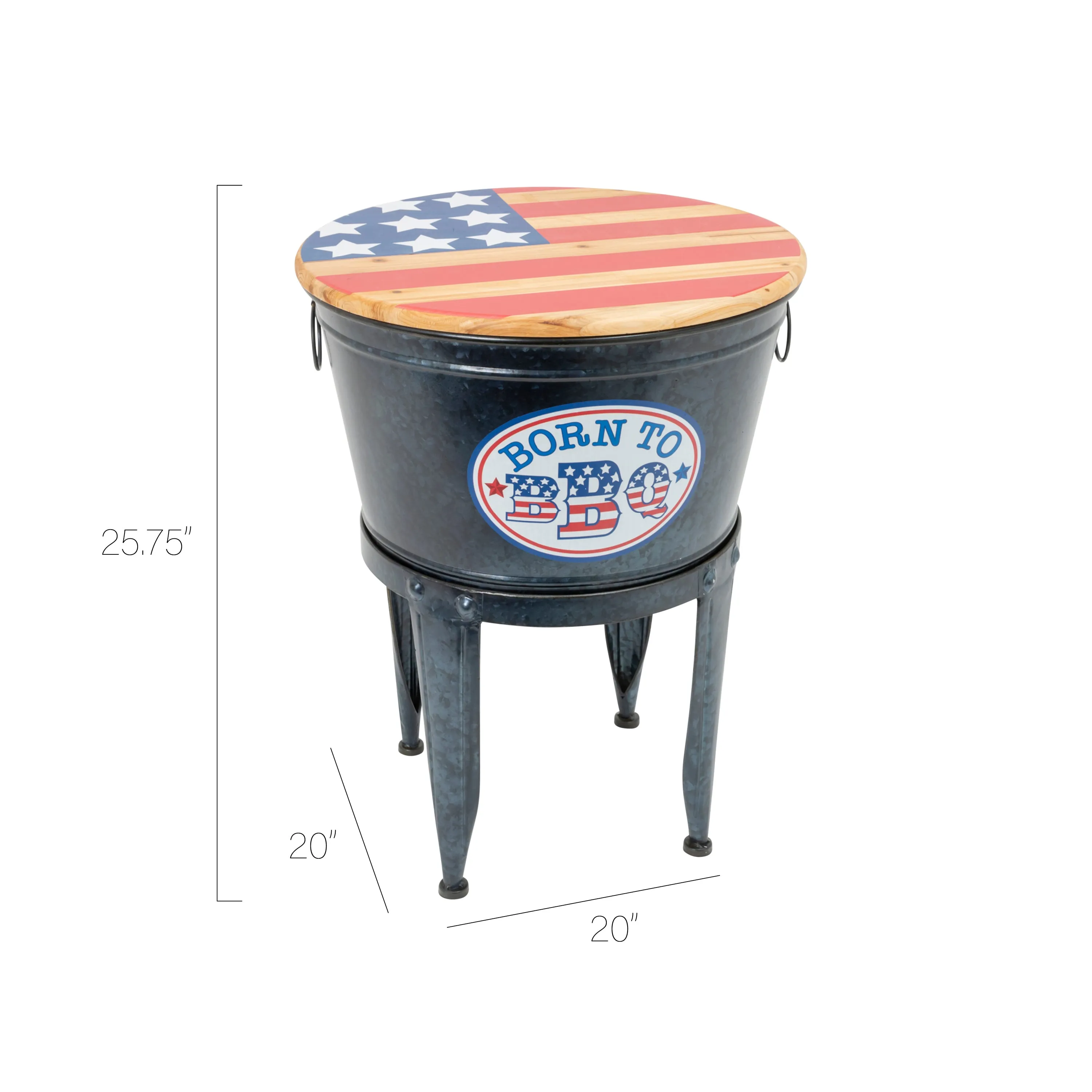 25.75 in. Metal Americana Summer BBQ Cooler