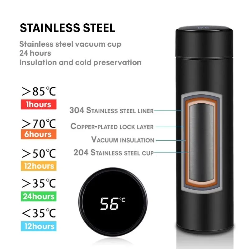 500ml Smart Vacuum Thermal Cup with LED Temperature Display