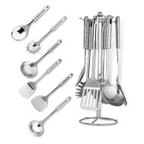 6pcs Stainless Steel Kitchen Utensil Set Spatula Spoon Frying Shovel Colander Noodle Spaghetti Spoon Kitchen Cooking Tools