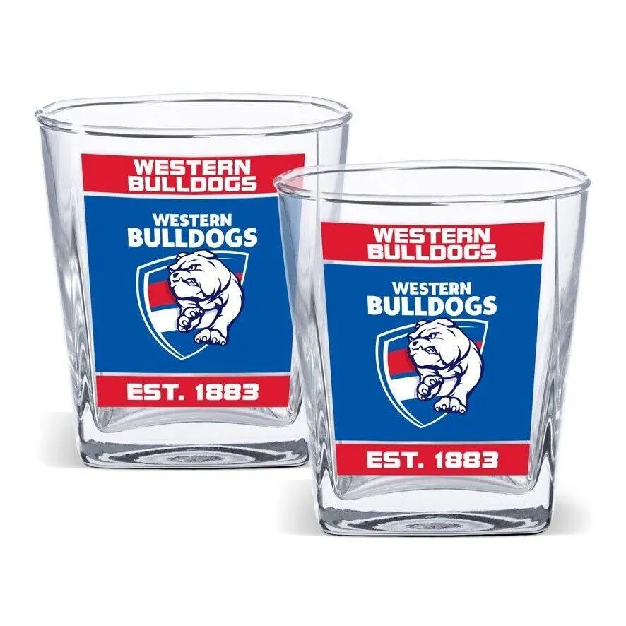 AFL Spirit Glass Set - Western Bulldogs - 250ml Cup - Set Of Two