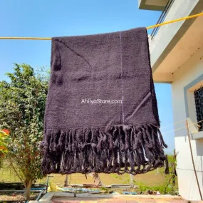 AhilyaStore - Original Handmade Black Ghongadi(Jawal) - 100% Sheep Wool - Sheep Wool Blanket