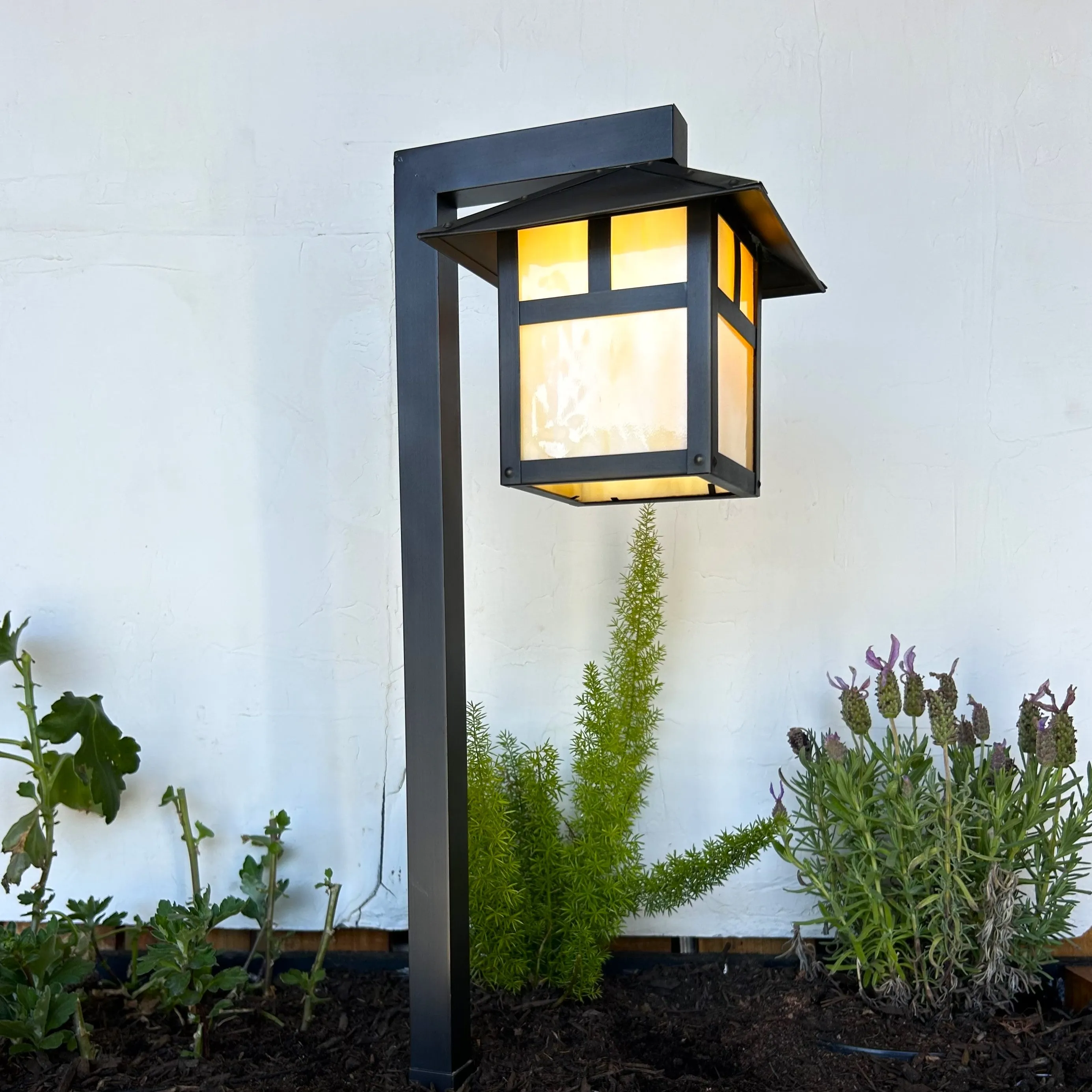 AmiArtisan Solid Brass Craftsman Lantern Pathway Light