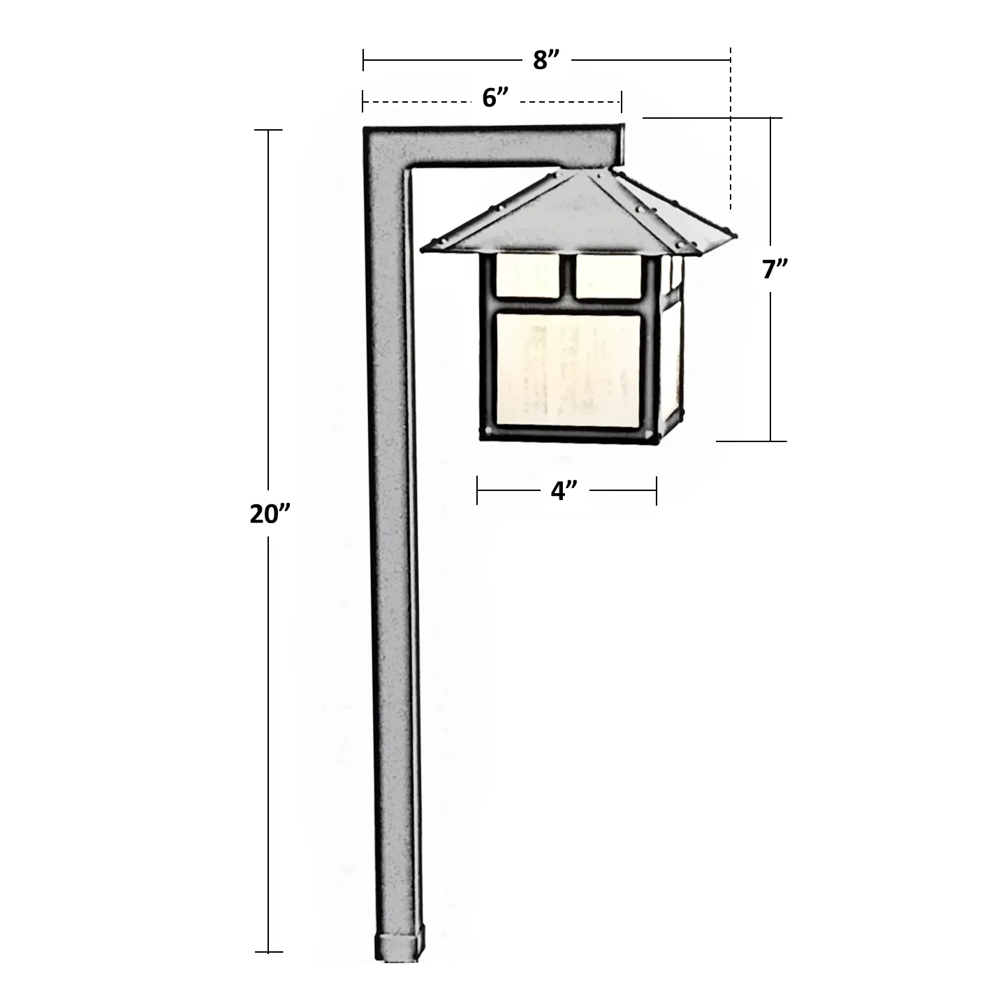 AmiArtisan Solid Brass Craftsman Lantern Pathway Light