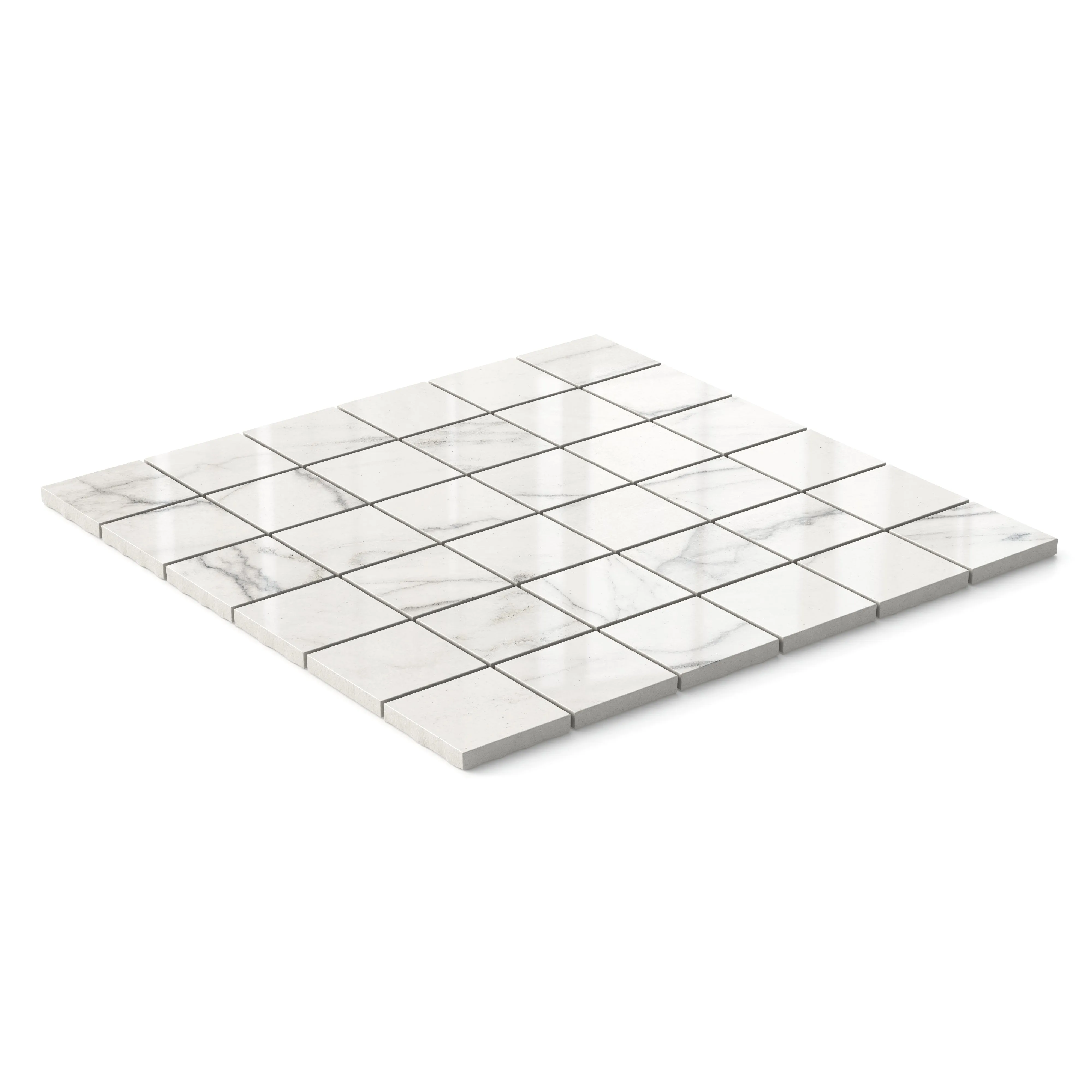 Aniston 2x2 Polished Porcelain Mosaic Tile in Calacatta Quarzite