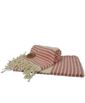 ARTG® Hamamzz® peshtemal towel | Classic Red/Cream