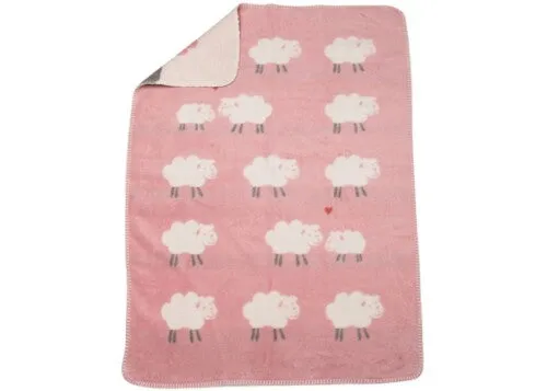 Baby blanket sheep allover rose