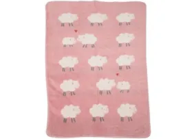 Baby blanket sheep allover rose