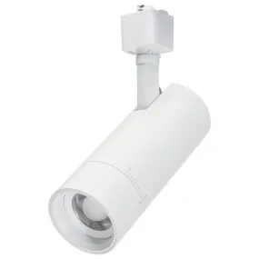 Beam Adjustable LED Track Head 15W 1050 Lumens, Selectable CCT, Halo, 20°- 50°, White Finish