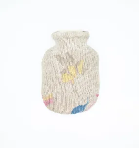 Biscuit Beige Floral Cashmere Small Hot Water Bottle