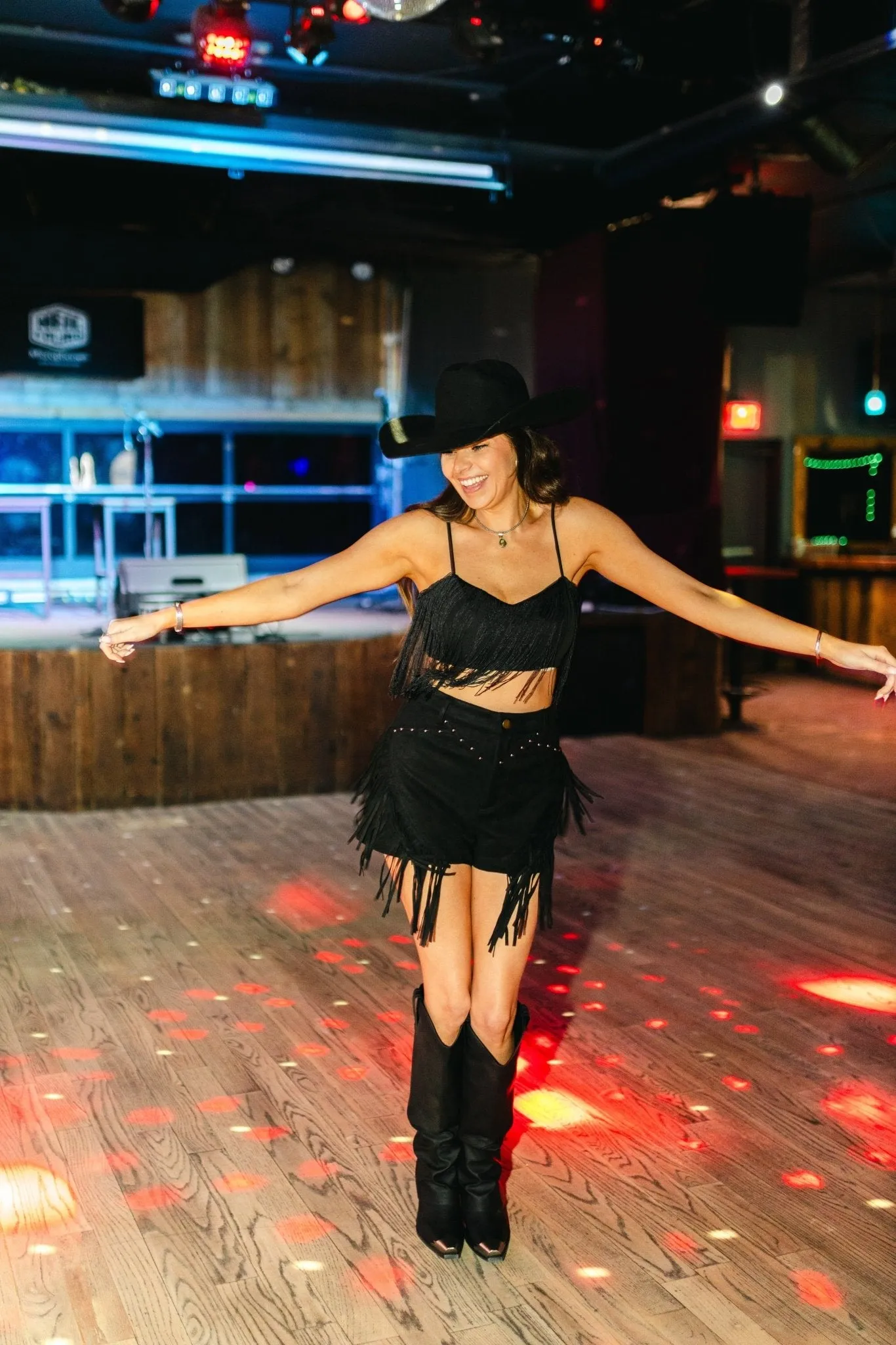 Black Fringed Crop Top