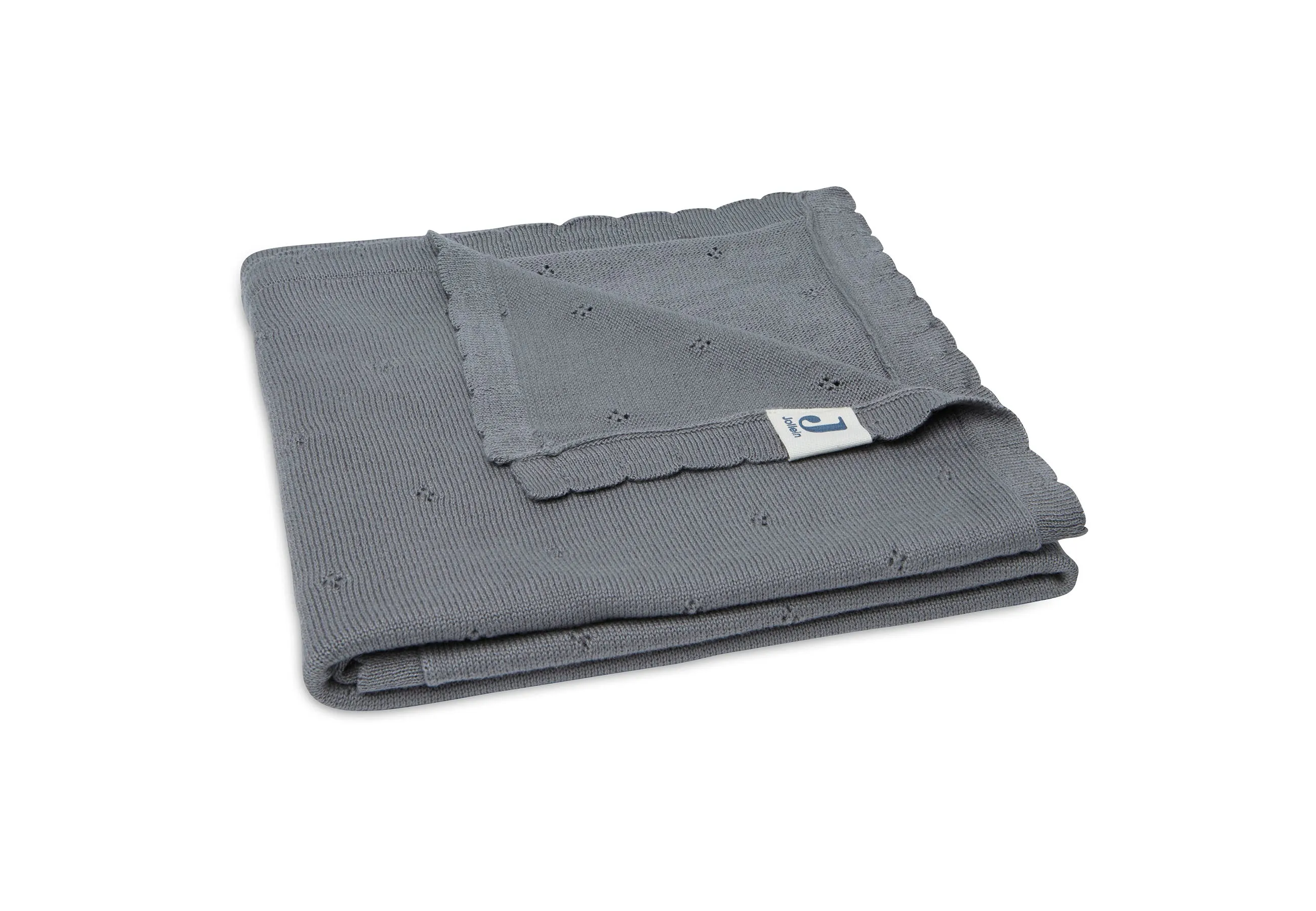 Blanket Cradle 75x100cm Pointelle - Storm Grey - GOTS