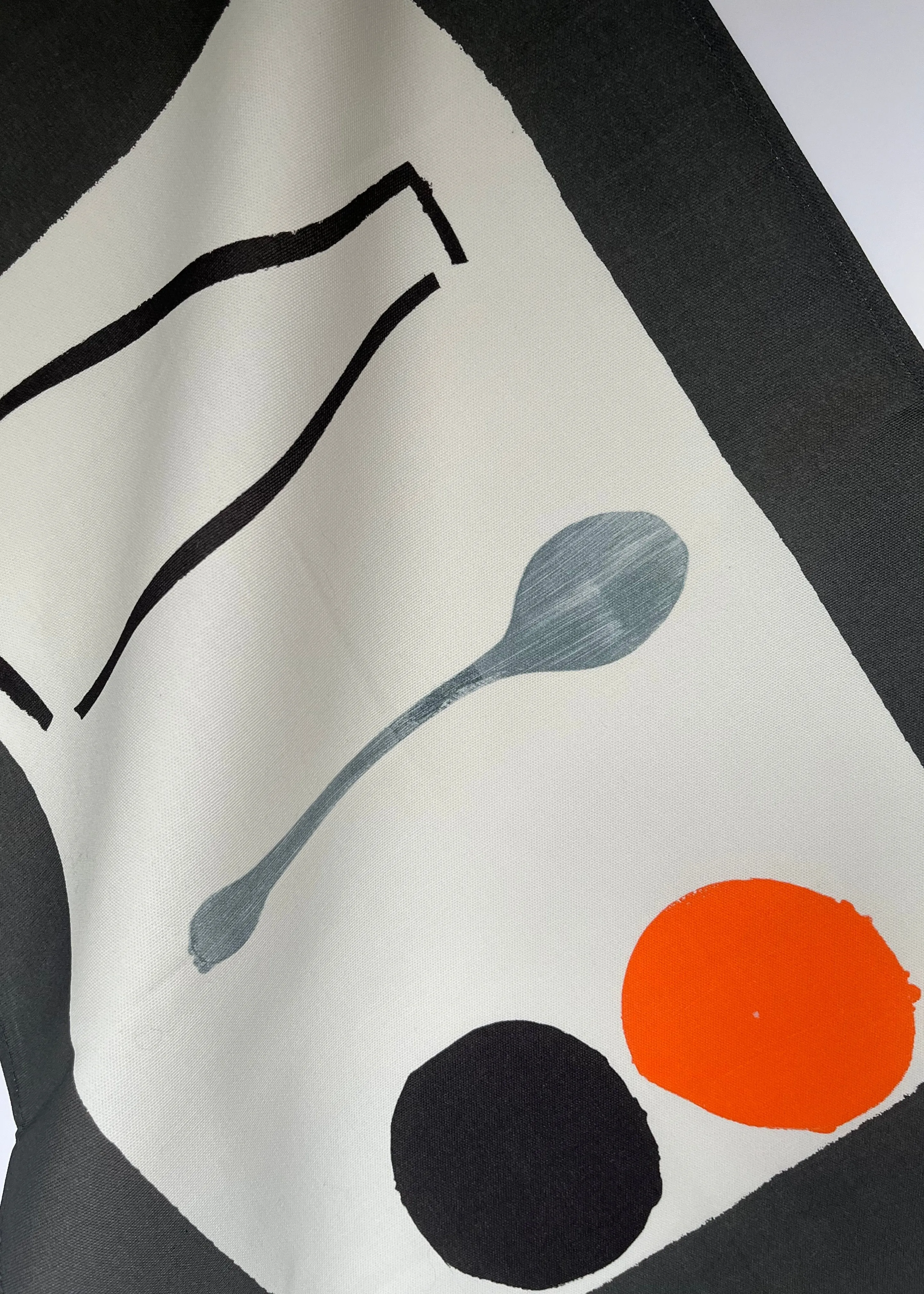 Bottle   Spoon Tea Towel - Charcoal