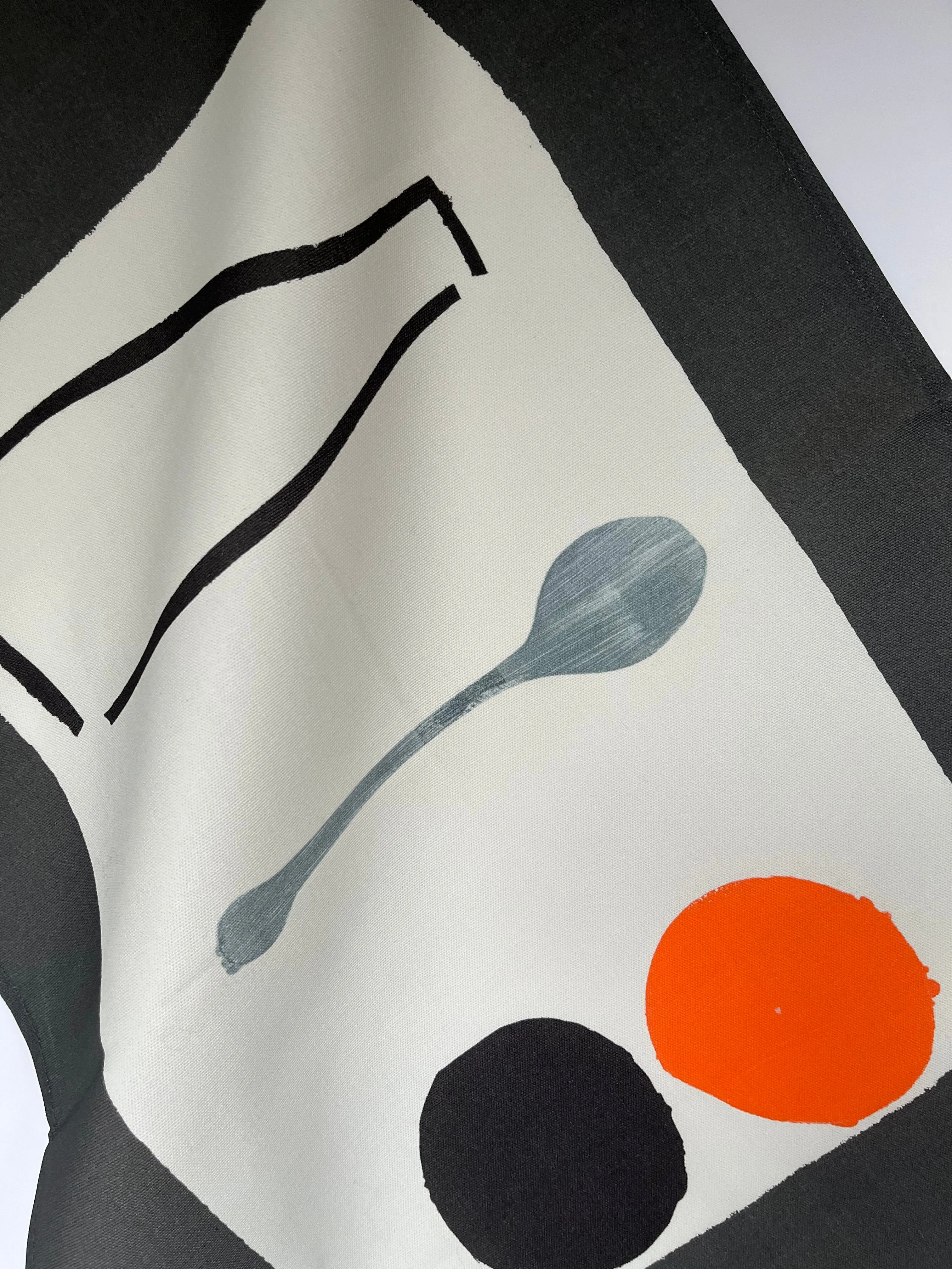 Bottle   Spoon Tea Towel - Charcoal