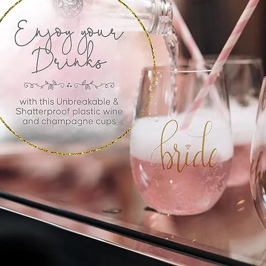 Bride Plastic Stemless Wine Cup