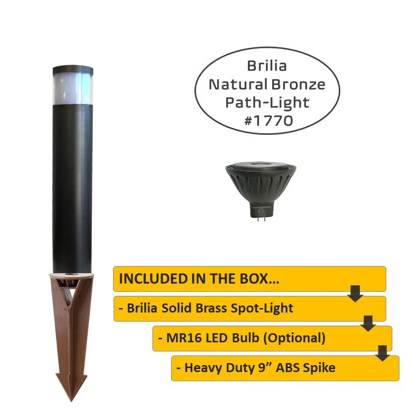 Brilia Cast Brass Bollard Contemporary Pathway Natural Bronze