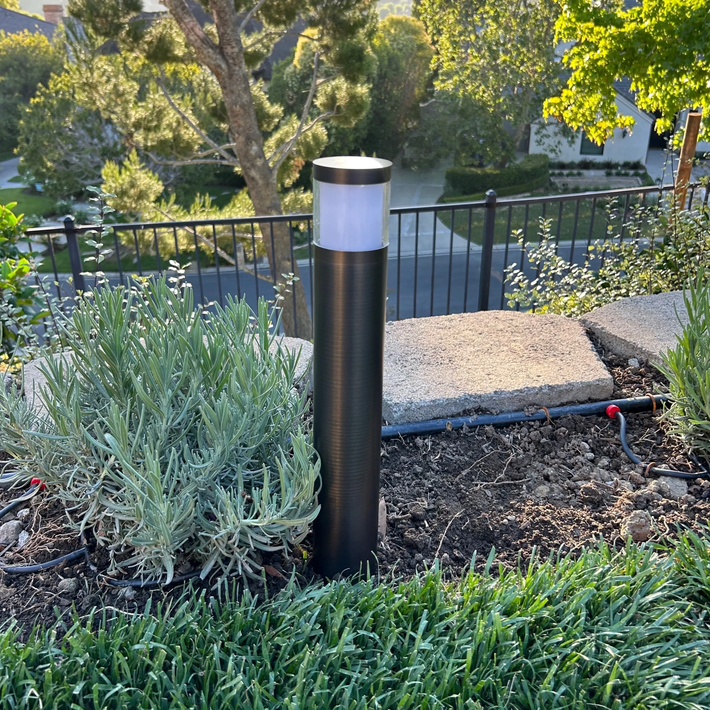 Brilia Cast Brass Bollard Contemporary Pathway Natural Bronze