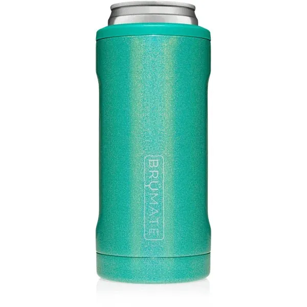 BrüMate Hopsulator Slim Can Cooler, Glitter Peacock