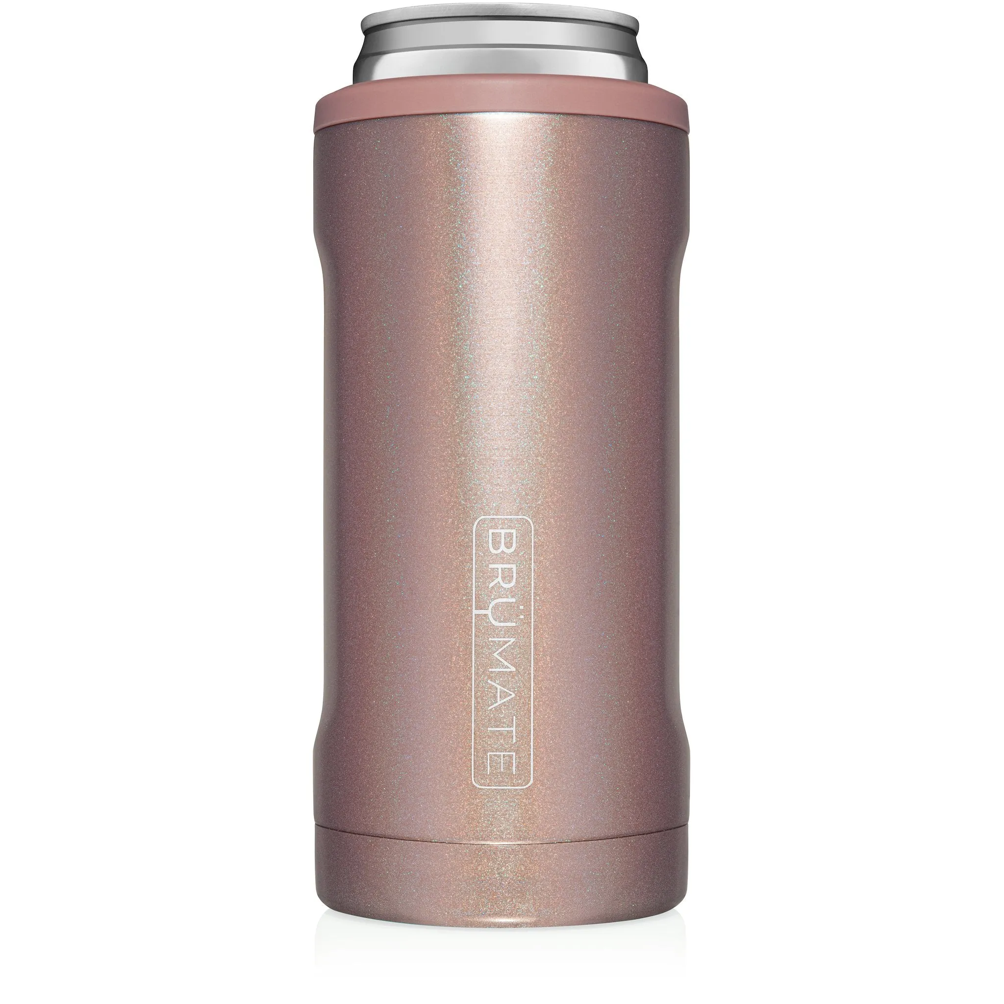 BrüMate Hopsulator Slim Can Cooler, Glitter Rose Gold