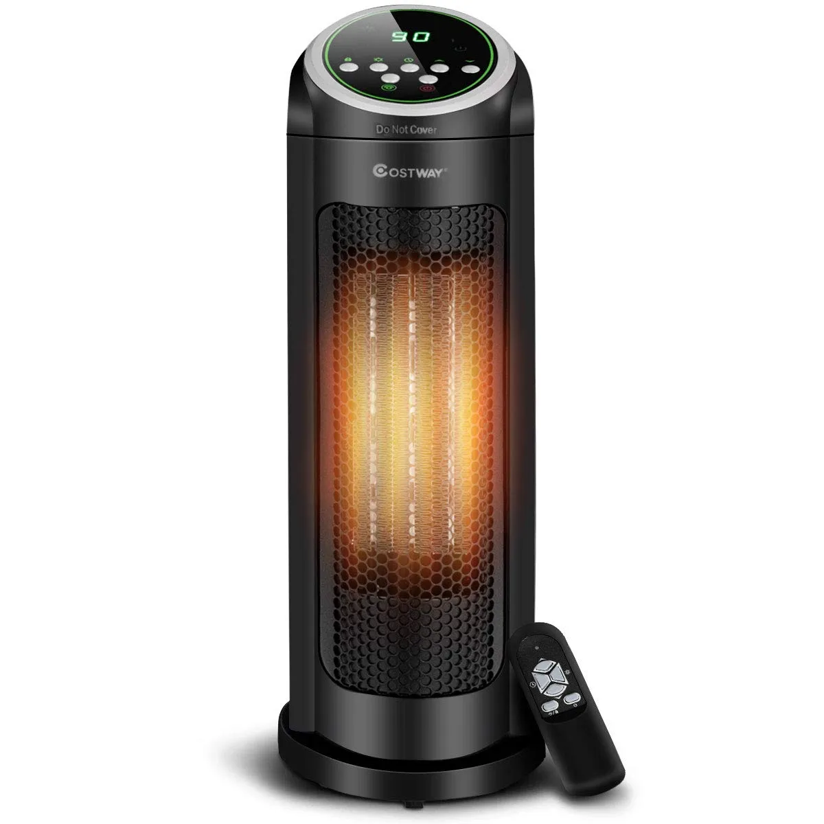 Ceramic Space Heater, Oscillating Tower Heater, Portable Infrared Heater Fan Indoor Use with Remote