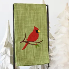 Christmas Cardinal Hand Towel