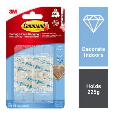 Command™ Mini Clear Hooks with Clear Strips 17006CL