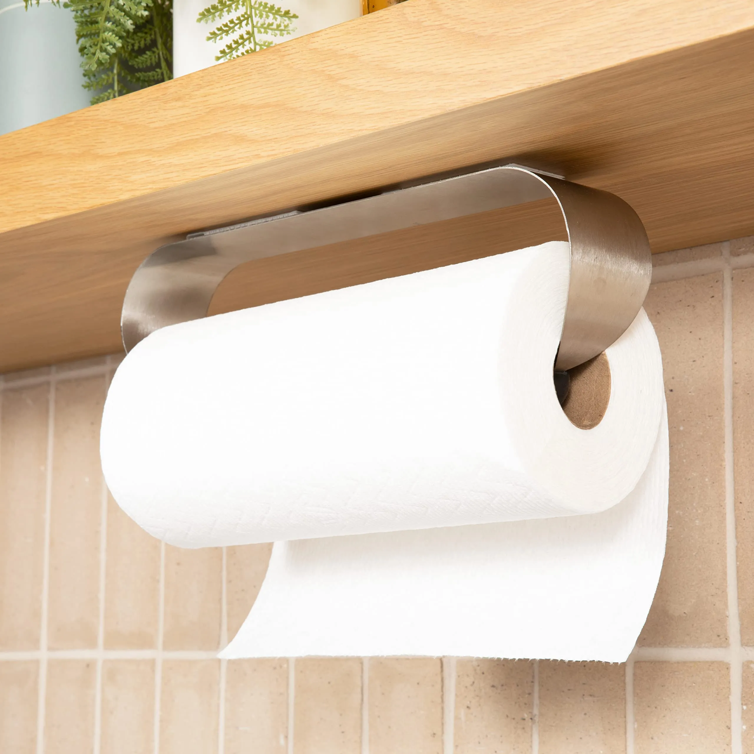 Contemporary Under Cabinet Paper Towel Holder - Satin