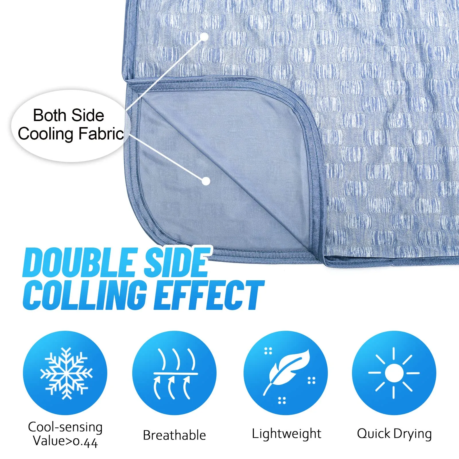 Cooling Throw Blanket for Hot Sleepers, with Double Sided Cold Effect, Lightweight Breathable Summer Blanket for Night Sweats, Throw Blankets for Couch, 50"x60", Blue Checkered