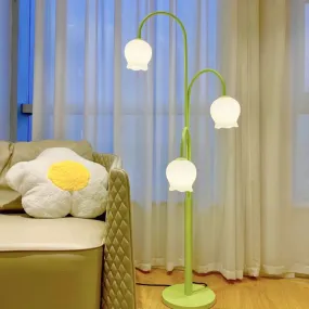 Cream Wind Floor Lamp with Lily of the Valley Design