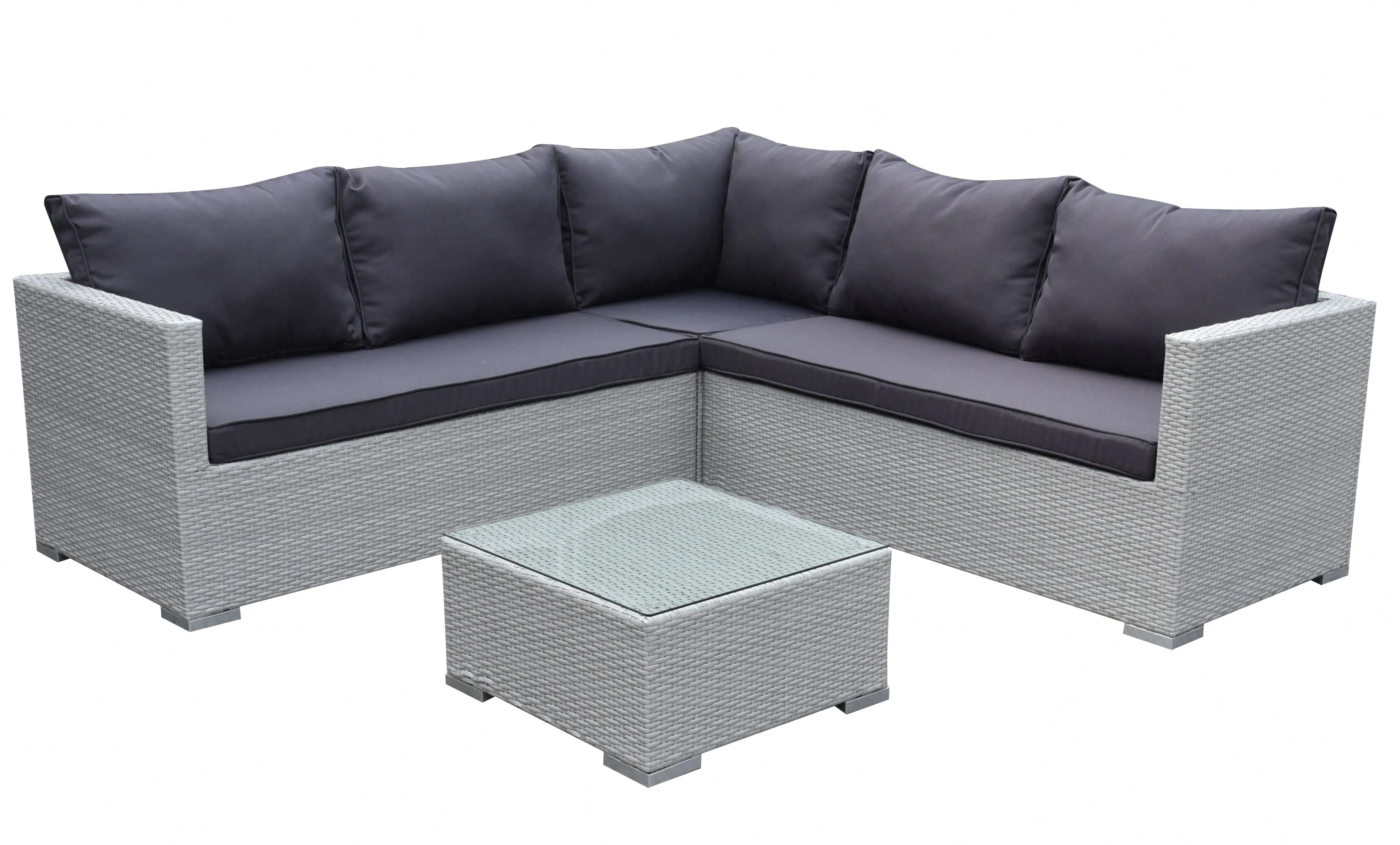 Crete Corner Garden Sofa Set, Light Grey