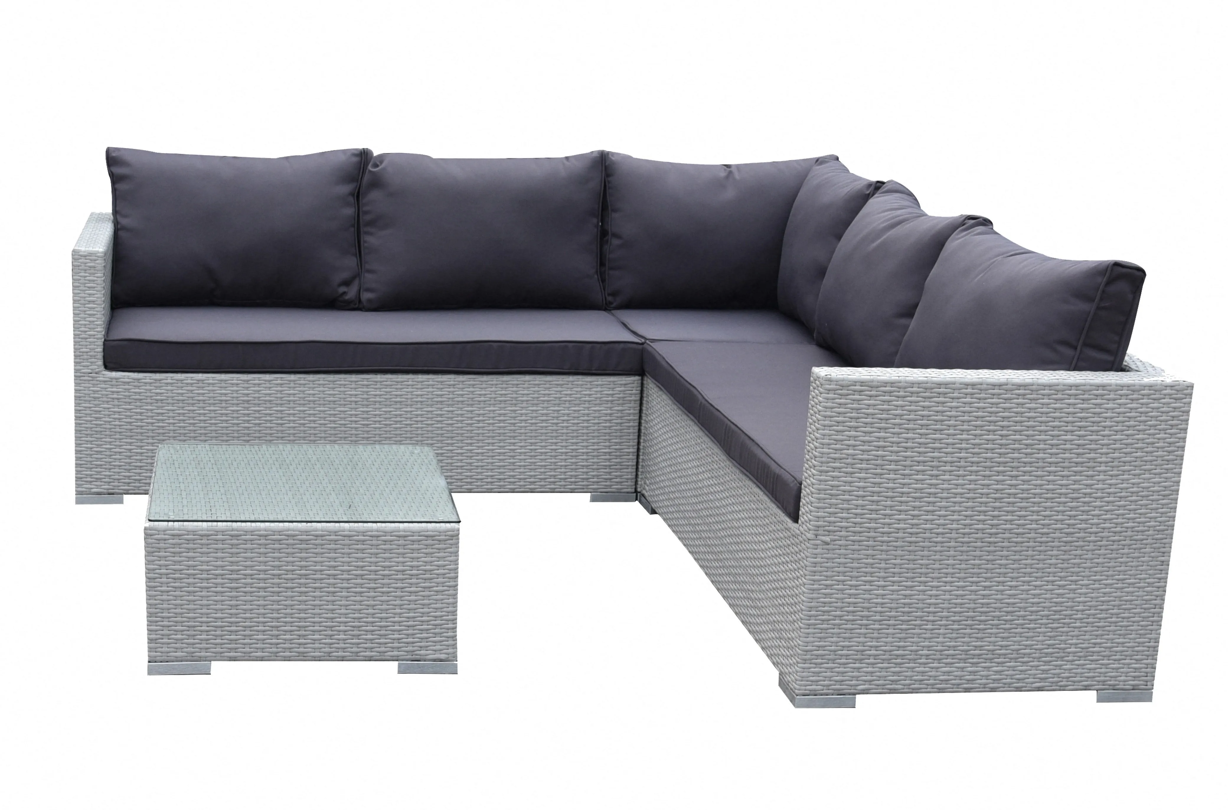 Crete Corner Garden Sofa Set, Light Grey