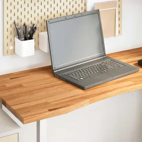 Desk Top Light Brown 120x50x2.5 cm Solid Wood Oak Rectangular