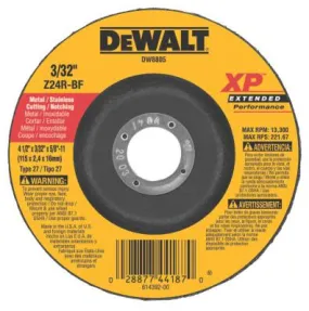 DeWalt® Extended Performance Type 27 Depressed Center Wheel, 4 1/2", Z24R, 3/32 in Thick, DW8805