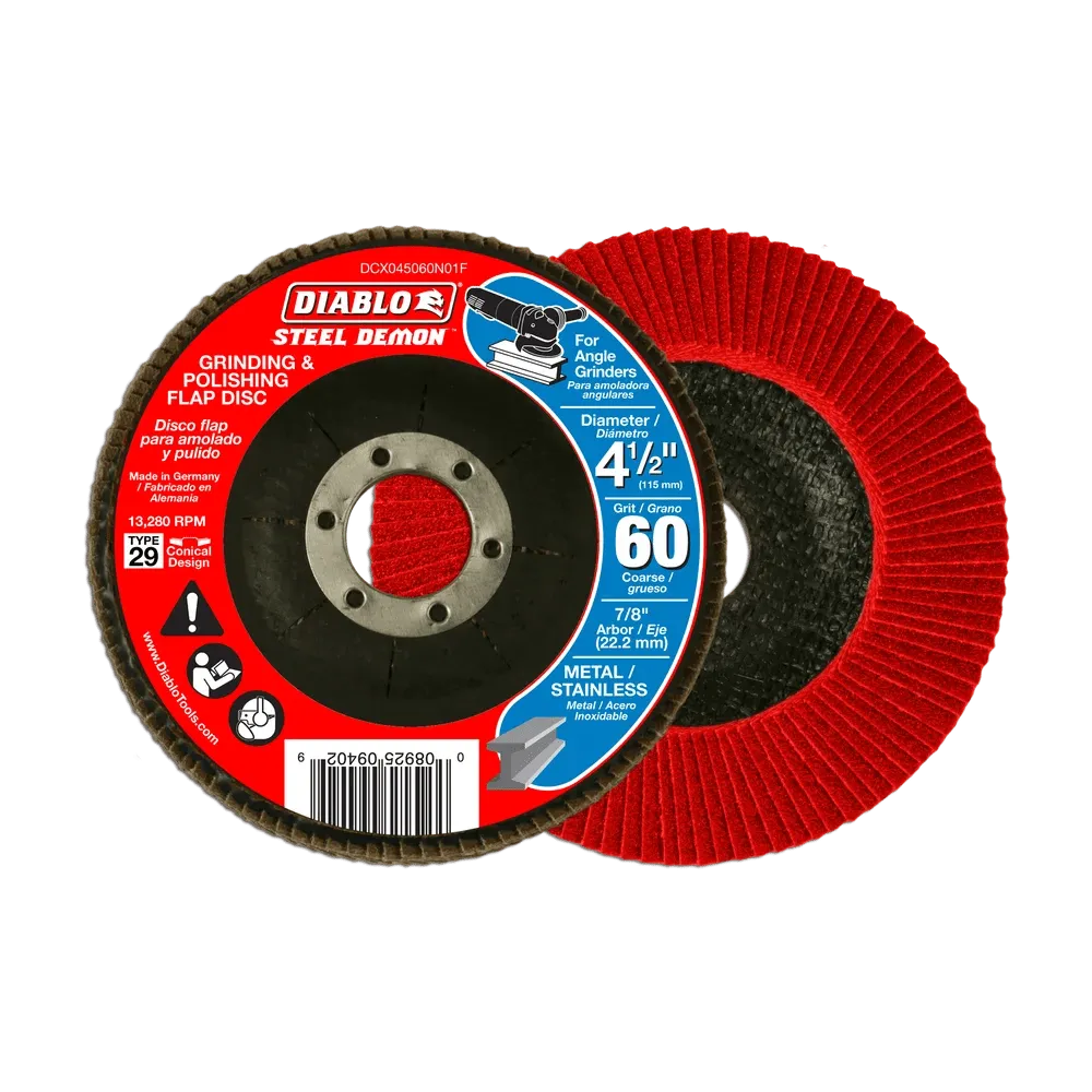 Diablo | 4-1/2" 60-Grit Type 29 Steel Demon™ Flap Disc for Metal