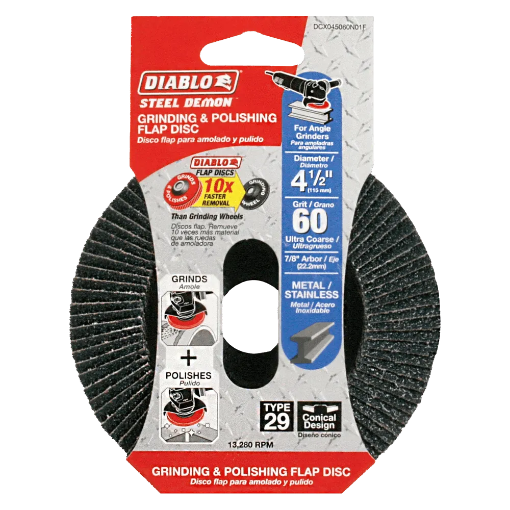 Diablo | 4-1/2" 60-Grit Type 29 Steel Demon™ Flap Disc for Metal