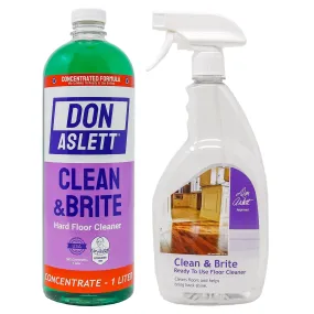 Don Aslett Clean & Brite Floor Cleaner Concentrate And Empty Bottle