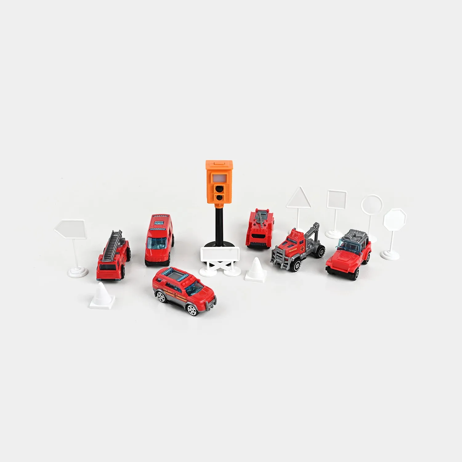 Fire Cars Set with Traffic Signals