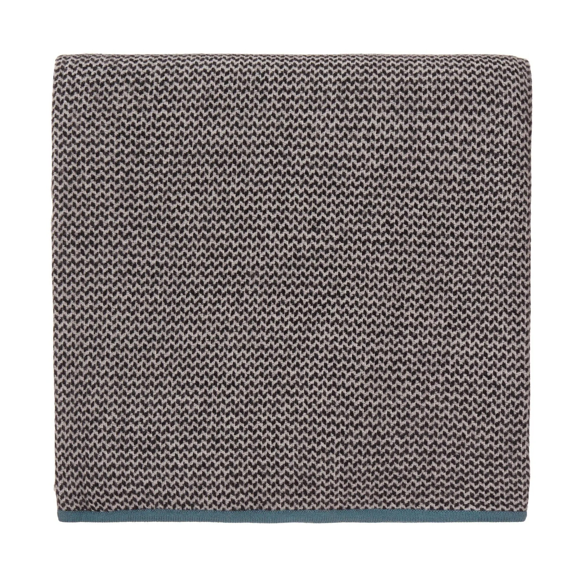 Foligno Cashmere Blanket [Black/Cream/Green grey]