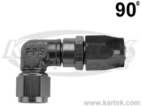 Fragola AN -20 Black Anodized Series 3000 Cutter Style 90 Degree Low Profile Hose Ends