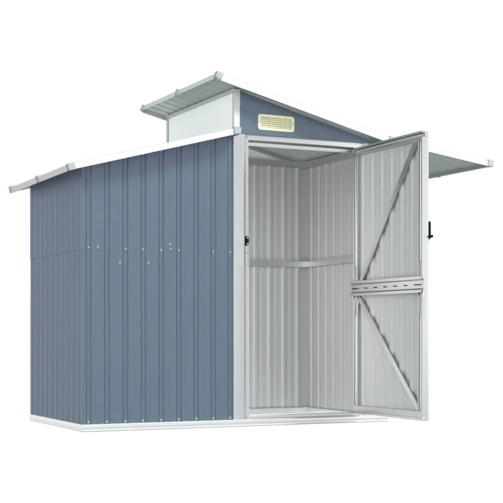 Garden Shed Grey 270x130x208.5 cm Galvanised Steel