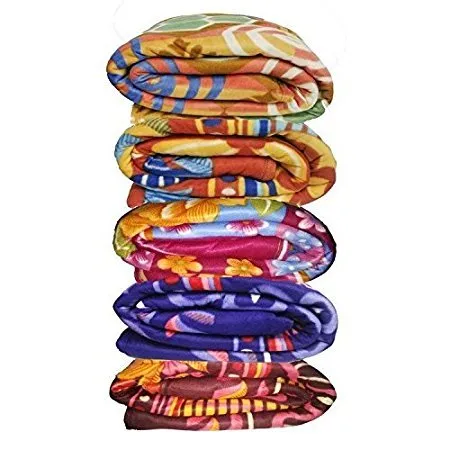 Goyal's Polar Fleece Single Bed Blanket 250 TC, Plain & Printed - Set of 10