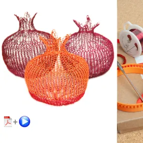 How to wire crochet a pomegranate , video tutorial , supply and tools