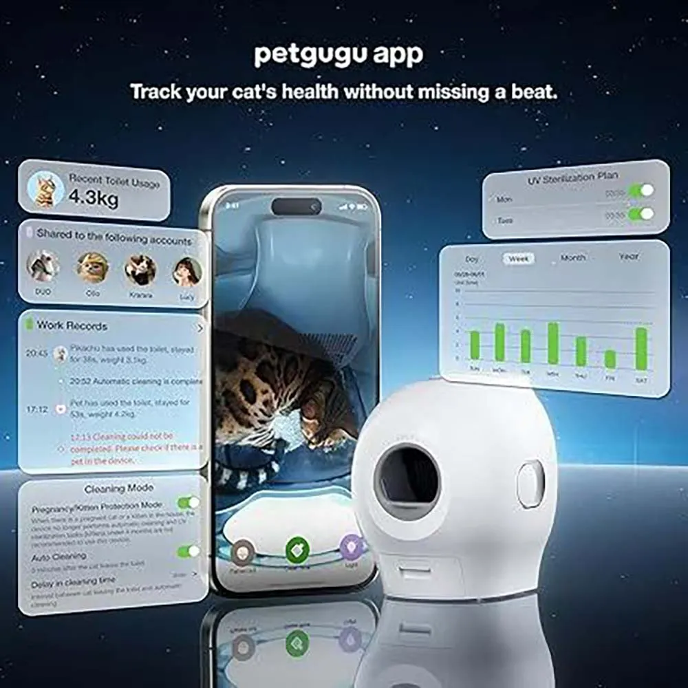 KOHE-VERSARY 7% OFF: Petgugu Self Flushing Smart Toilet Cat Litter Box (Pre-Order)