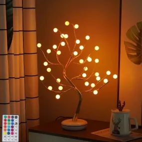 Led Fairy Night Light LED Christmas Tree Night Lamp Battery USB Operated Bedside Study Lamp For Room Desk Holiday Lighting Decor